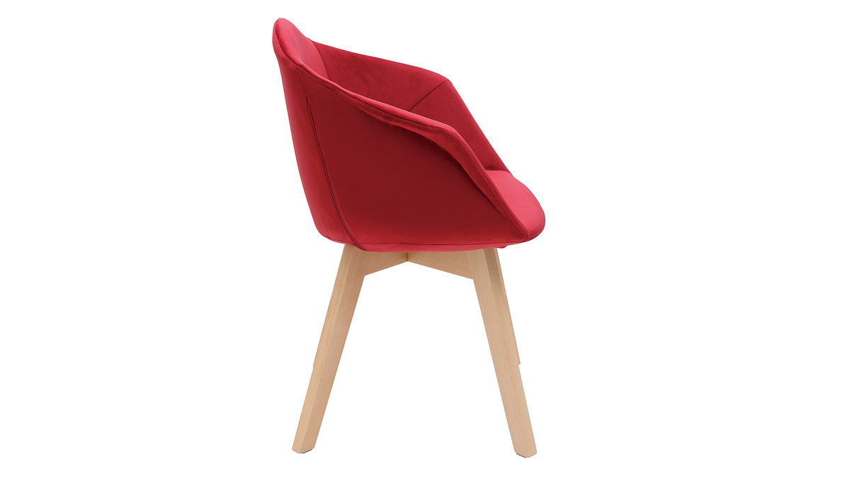 Sedia design in velluto rosso TAYA