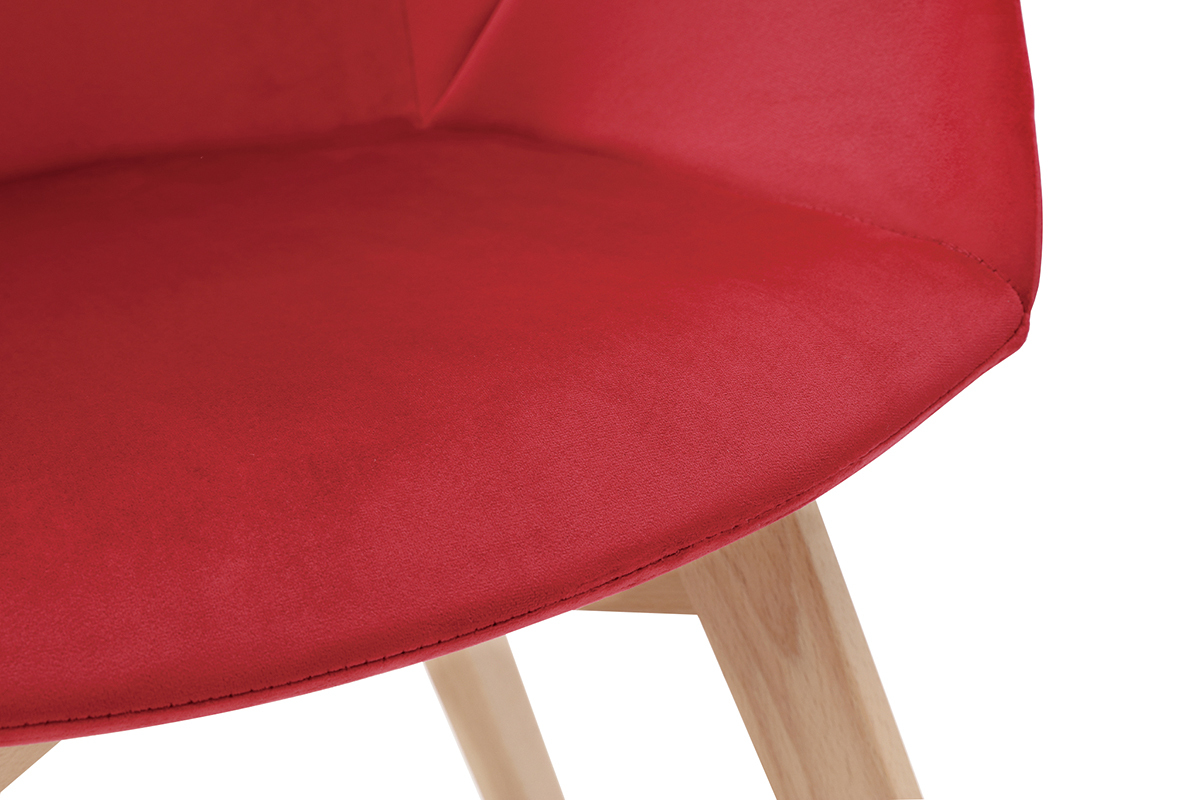 Sedia design in velluto rosso TAYA