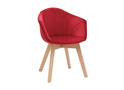 Sedia design in velluto rosso TAYA
