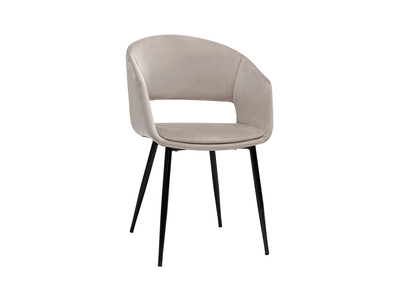 Sedia design in velluto talpa e base metallo nero PRISMA