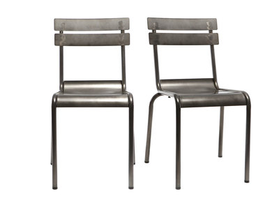 Sedia design metallo inox gruppo di 2 SHERMAN