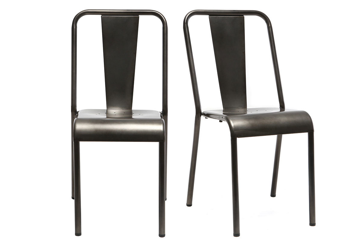 Sedia design metallo inox set di 2 EVAN