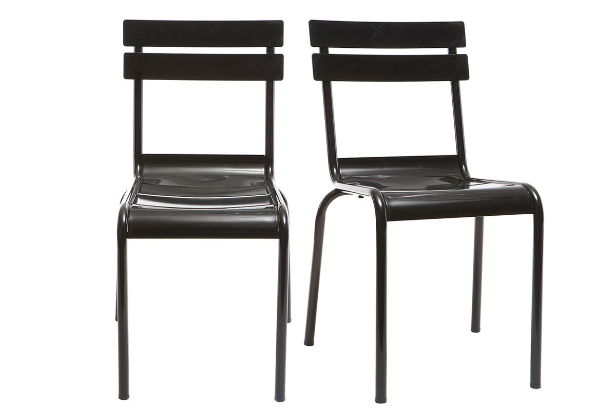 Sedia design metallo nero gruppo di 2 SHERMAN