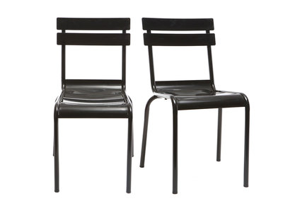 Sedia design metallo nero gruppo di 2 SHERMAN