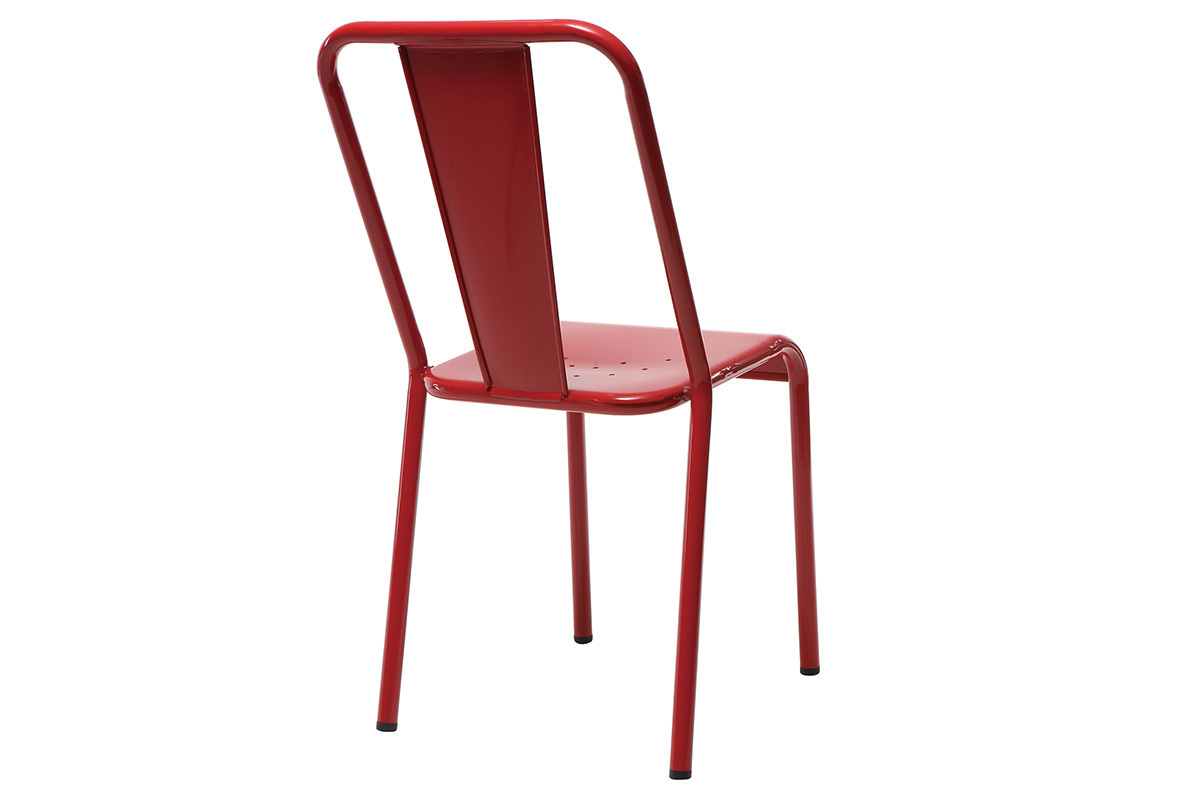 Sedia design metallo rosso gruppo di 2 EVAN