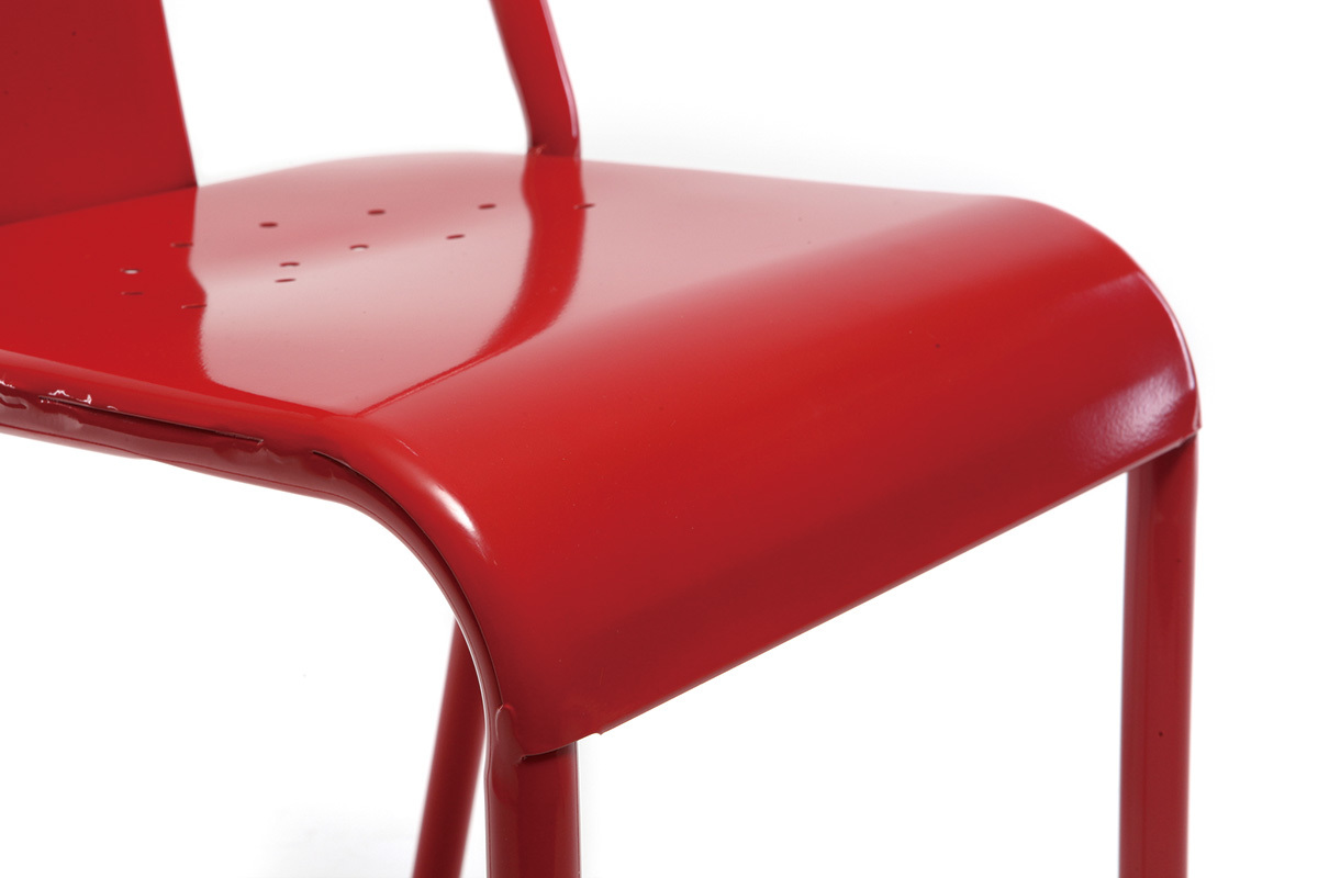 Sedia design metallo rosso gruppo di 2 EVAN