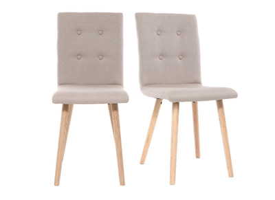 Sedia design naturale e legno gruppo di due HORTA