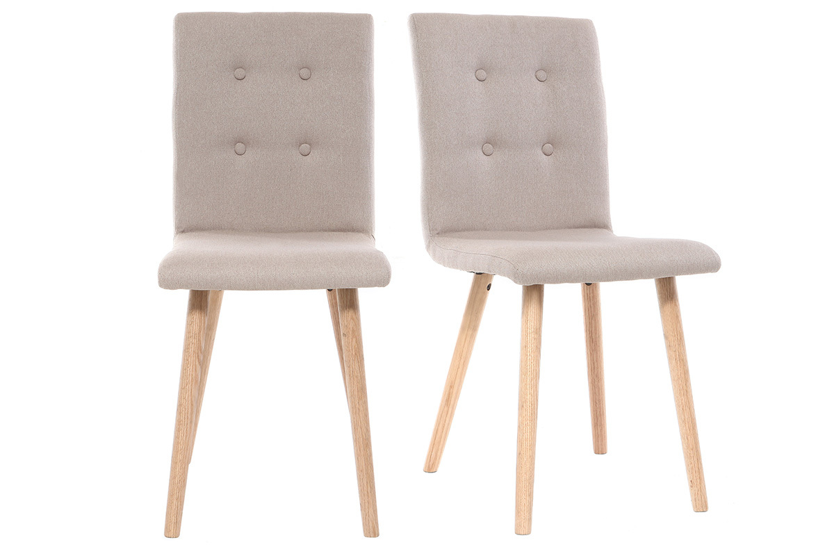 Sedia design naturale e legno set di due HORTA
