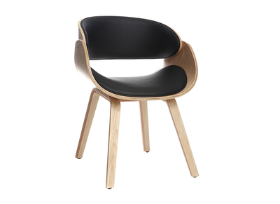 Sedia design nero e legno chiaro BENT