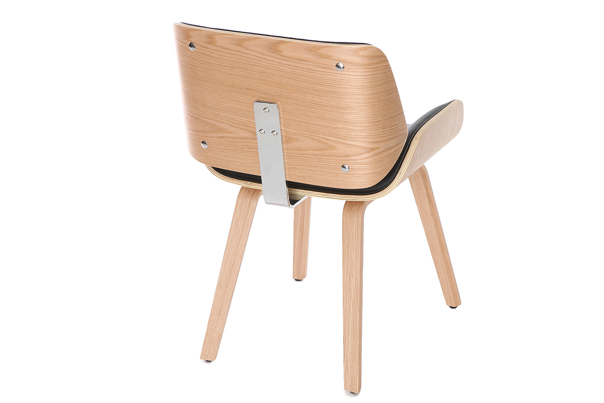 Sedia design Nero e legno chiaro RUBBENS