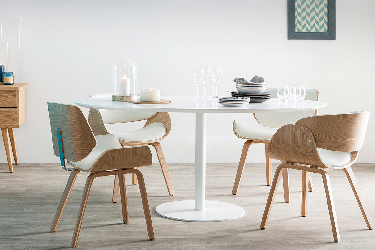 Sedia design Nero e legno chiaro RUBBENS