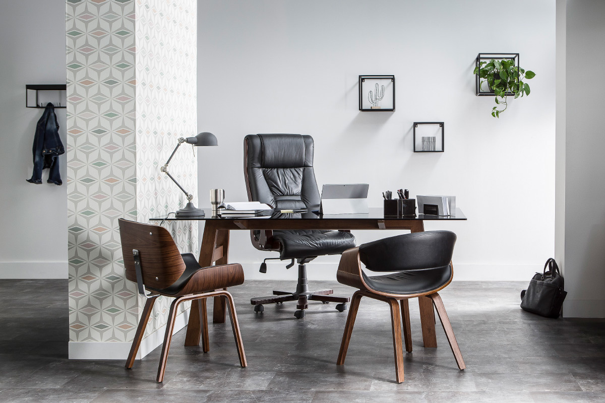 Sedia design Nero e legno chiaro RUBBENS