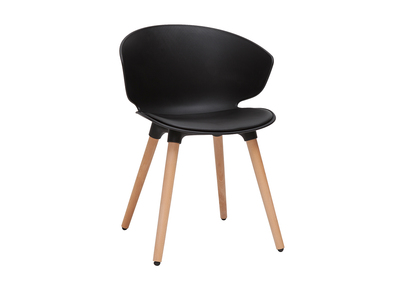Sedia design nero e legno chiaro WING