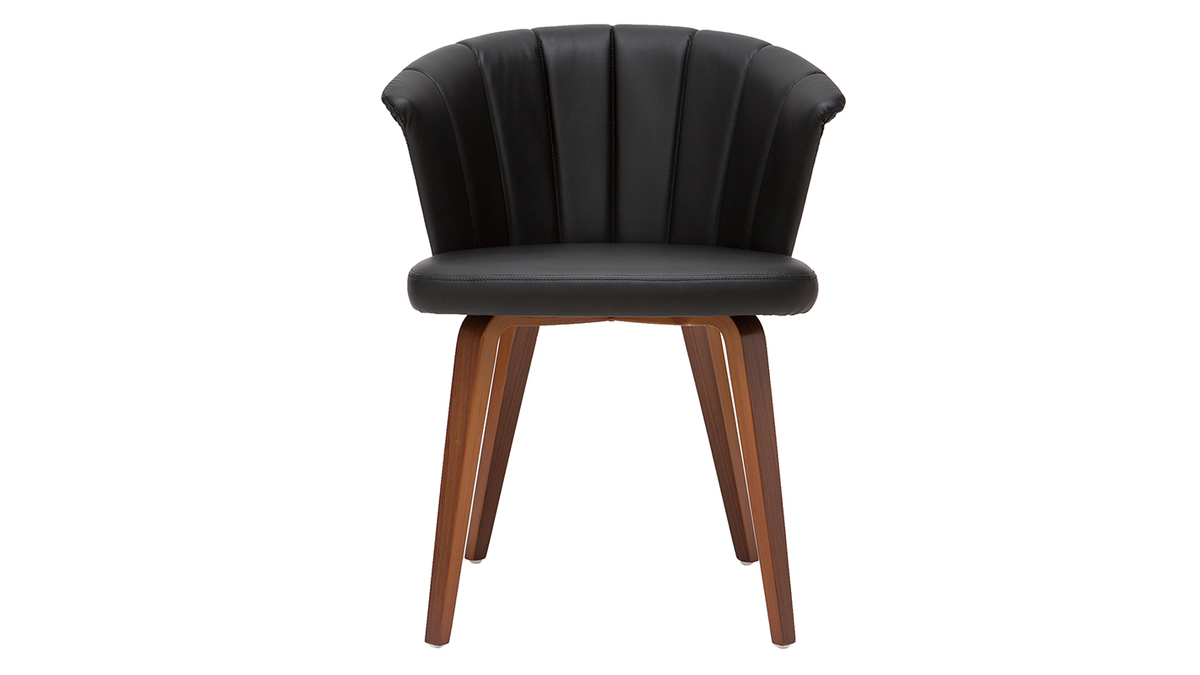 Sedia design nero e legno scuro ALBIN