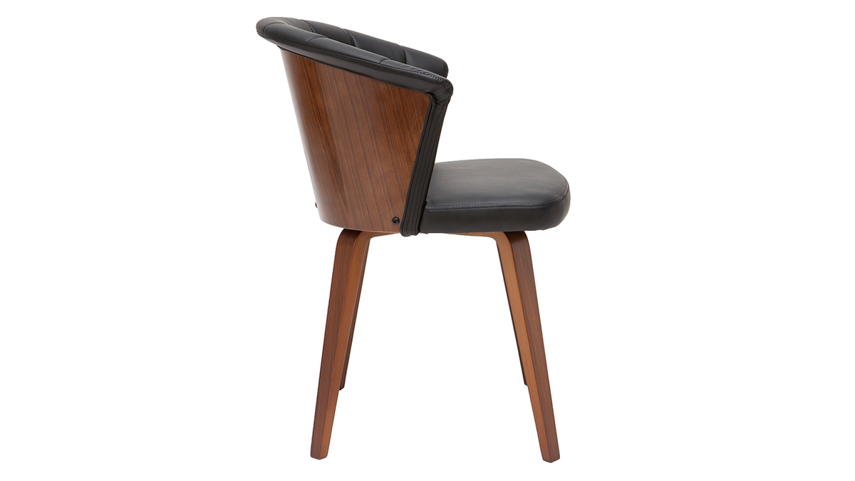 Sedia design nero e legno scuro ALBIN