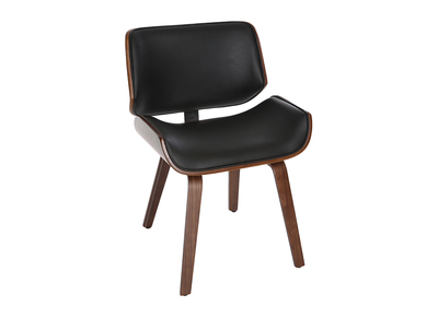 Sedia design Nero e legno scuro noce RUBBENS