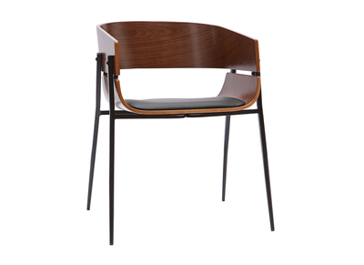 Sedia design nero e legno scuro WESS