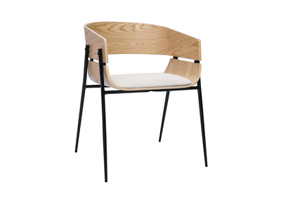 Sedia design nero e legno scuro WESS