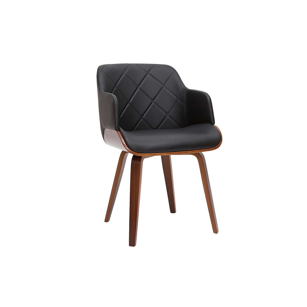 Sedia design nero e noce LUCIEN