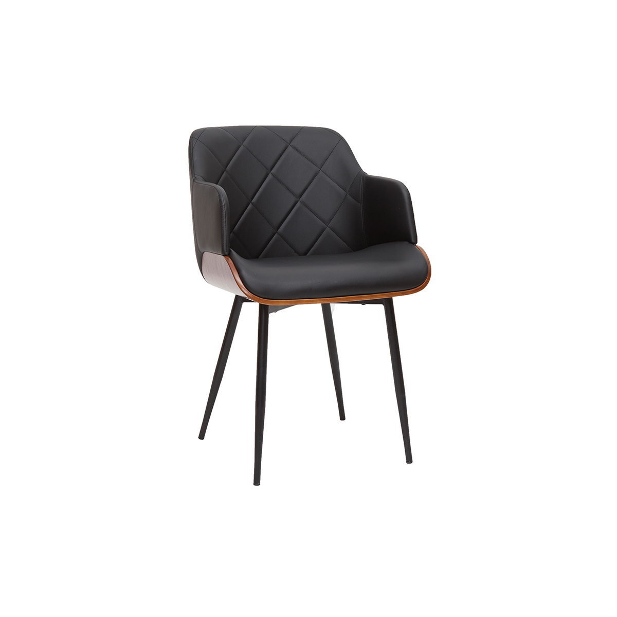 Sedia design nero e noce LUCIEN