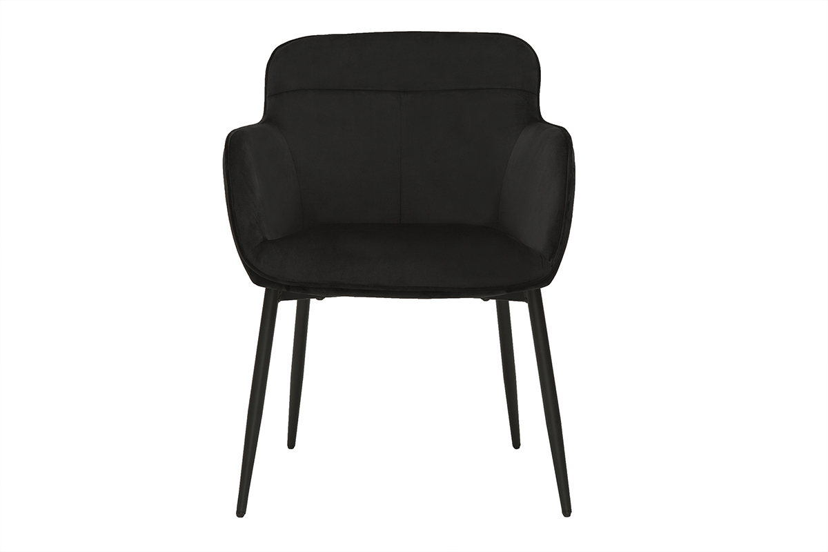 Sedia design nero in tessuto velluto e metallo FRIDA