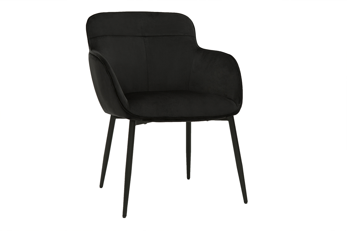 Sedia design nero in tessuto velluto e metallo FRIDA