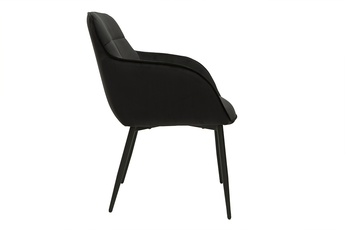 Sedia design nero in tessuto velluto e metallo FRIDA