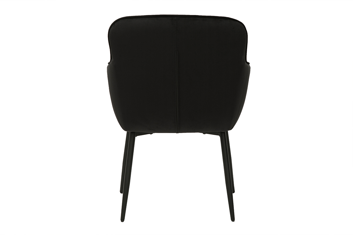 Sedia design nero in tessuto velluto e metallo FRIDA