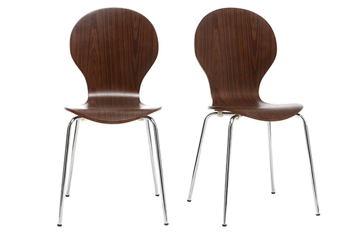 Sedia design Noce lotto di 2 NEW ABIGAIL