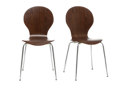 Sedia design Noce lotto di 2 NEW ABIGAIL