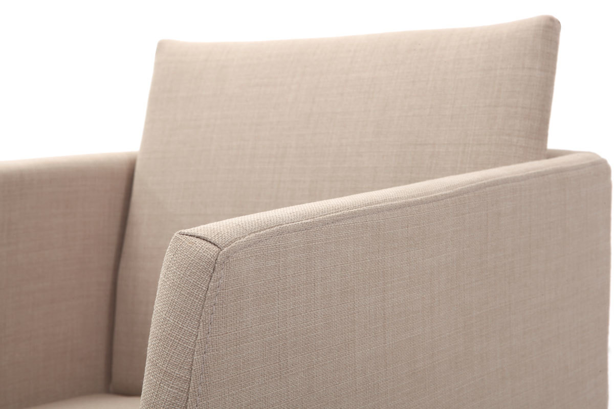 Sedia design poliestere naturale e acciaio cromato NEORA