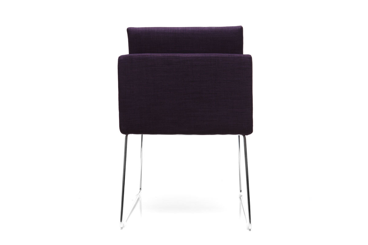 Sedia design poliestere viola e acciaio cromato NEORA