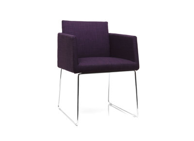 Sedia design poliestere viola e acciaio cromato NEORA