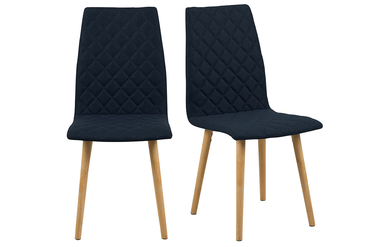 Sedia design rombi trapuntati blu scuro gruppo di 2 DIAMOND