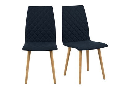 Sedia design rombi trapuntati blu scuro gruppo di 2 DIAMOND