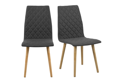 Sedia design rombi trapuntati grigio scuro gruppo di 2 DIAMOND