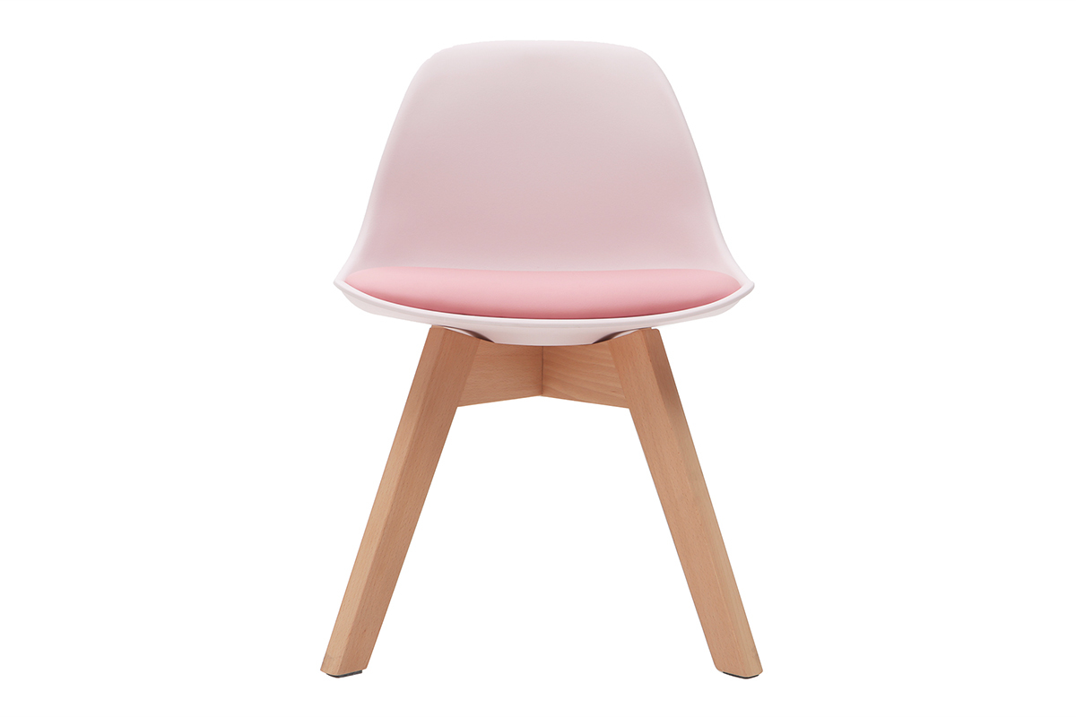 Sedia design rosa con piedi in legno BABY PAULINE