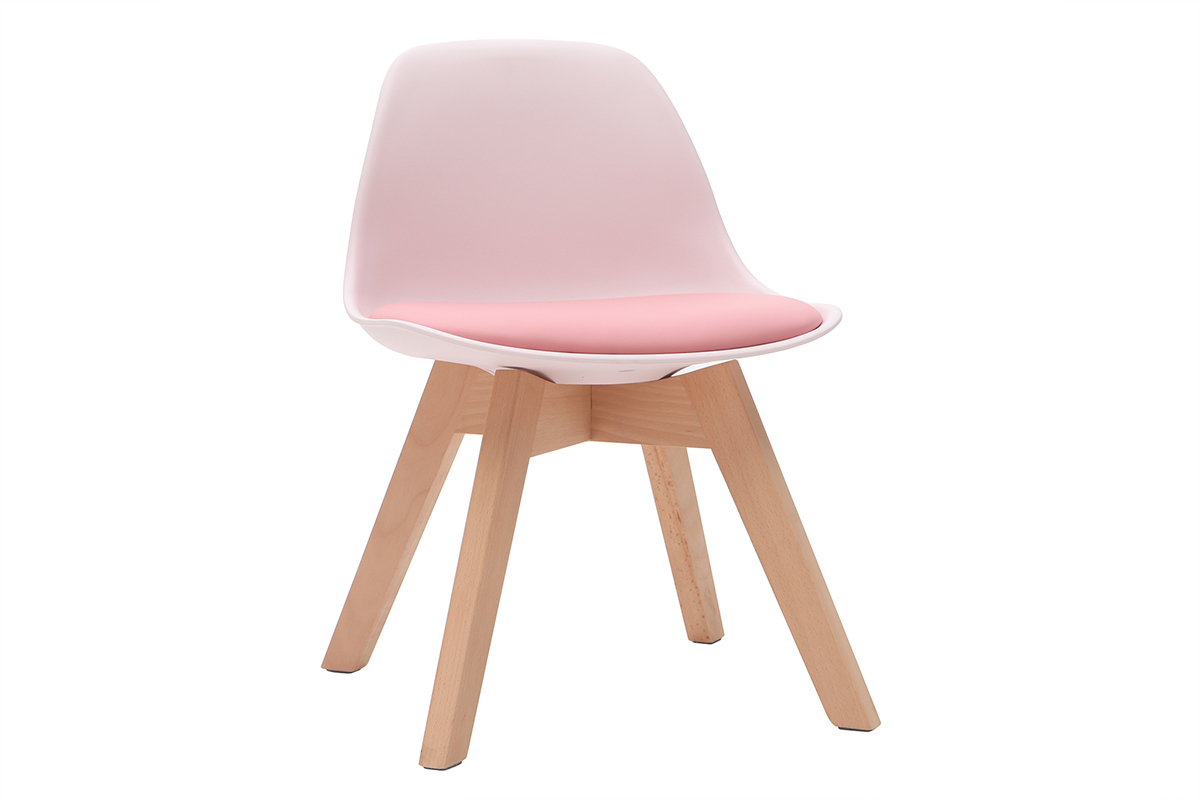 Sedia design rosa con piedi in legno BABY PAULINE