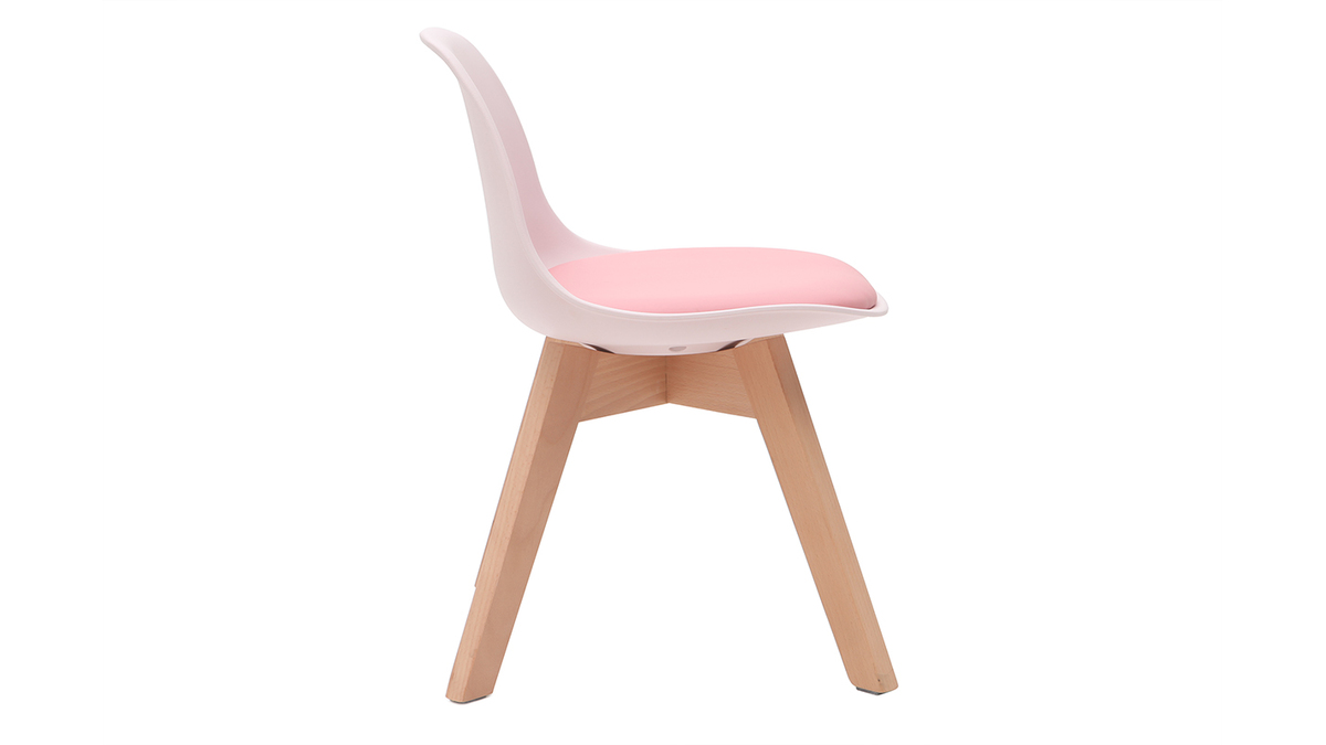 Sedia design rosa con piedi in legno BABY PAULINE