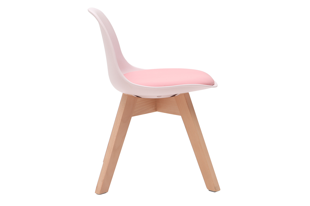 Sedia design rosa con piedi in legno BABY PAULINE