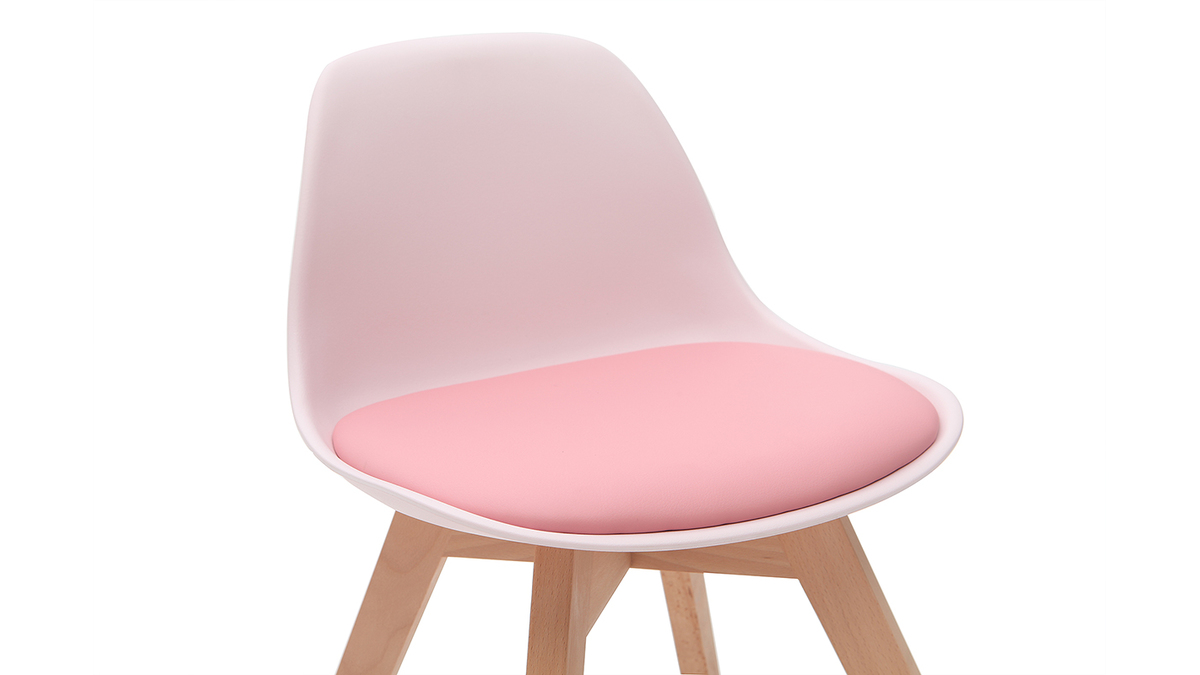 Sedia design rosa con piedi in legno BABY PAULINE