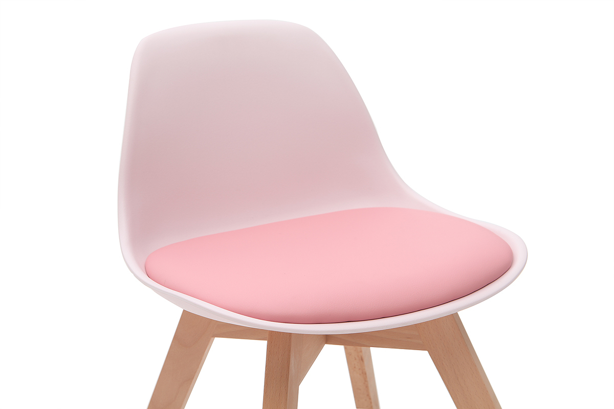 Sedia design rosa con piedi in legno BABY PAULINE