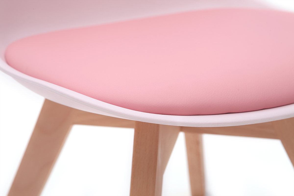 Sedia design rosa con piedi in legno BABY PAULINE