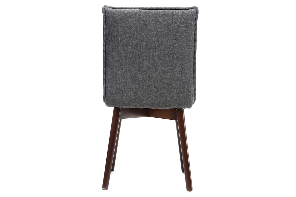 Sedia design tessuto grigio antracite gambe legno scuro gruppo di 2 IZAL