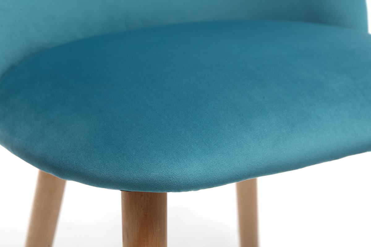 Sedia design velluto foglia di t� e legno CELESTE