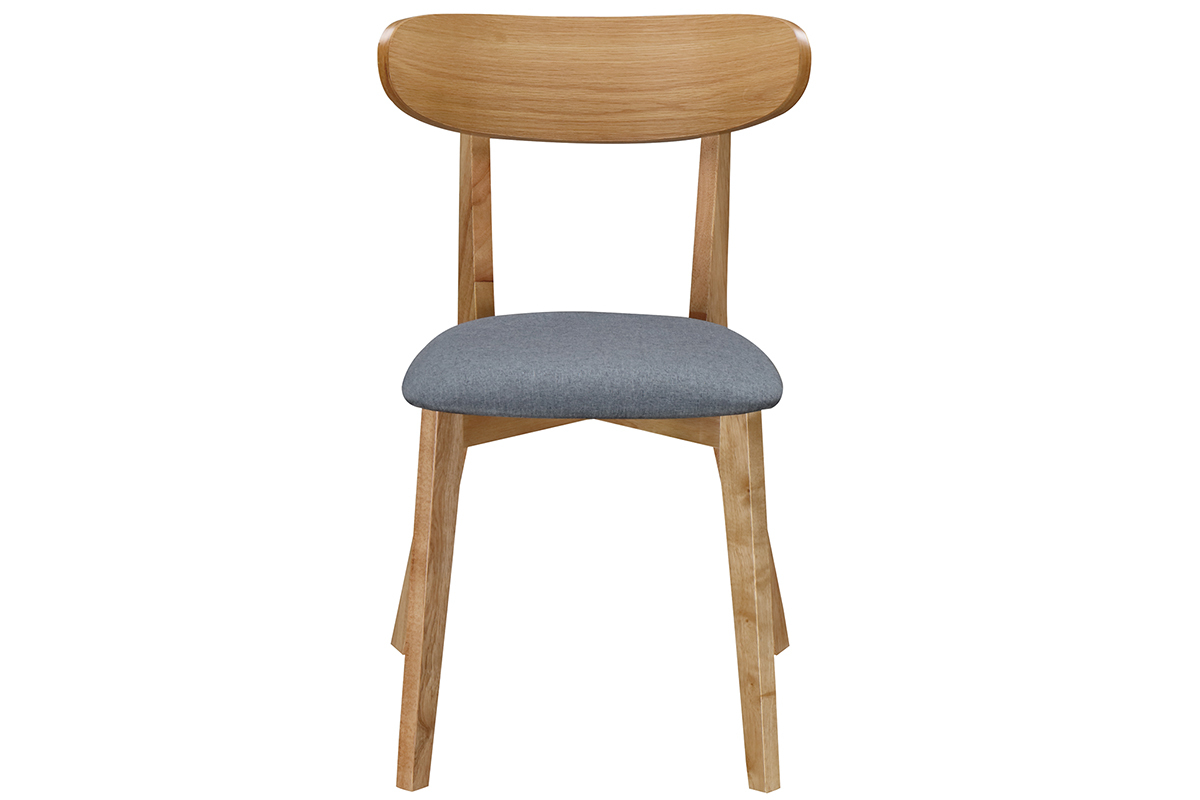 Sedia design vintage grigio e piedi legno set di 2 MARIK