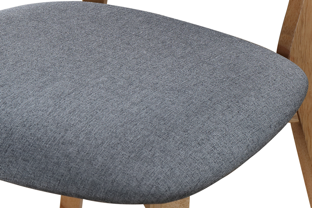 Sedia design vintage grigio e piedi legno set di 2 MARIK