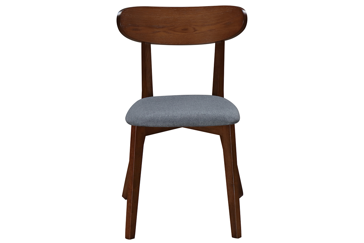 Sedia design vintage grigio e piedi noce set di 2 MARIK
