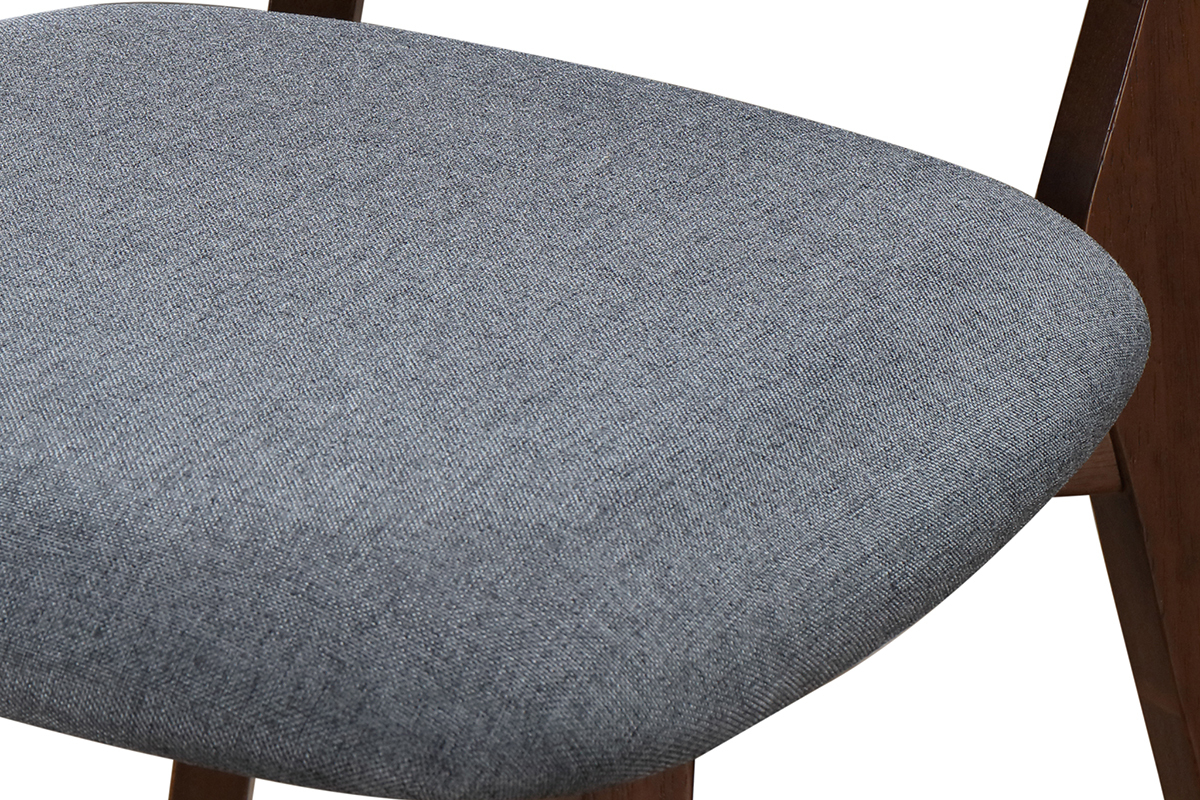 Sedia design vintage grigio e piedi noce set di 2 MARIK