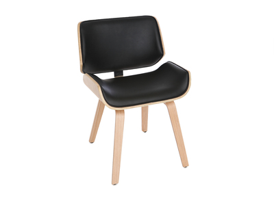 Sedia di design, colore: Nero e legno chiaro, modello: RUBBENS